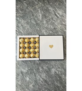 Biricik Sevdiğime Kalpli Çikolata 16 Adet Rocher