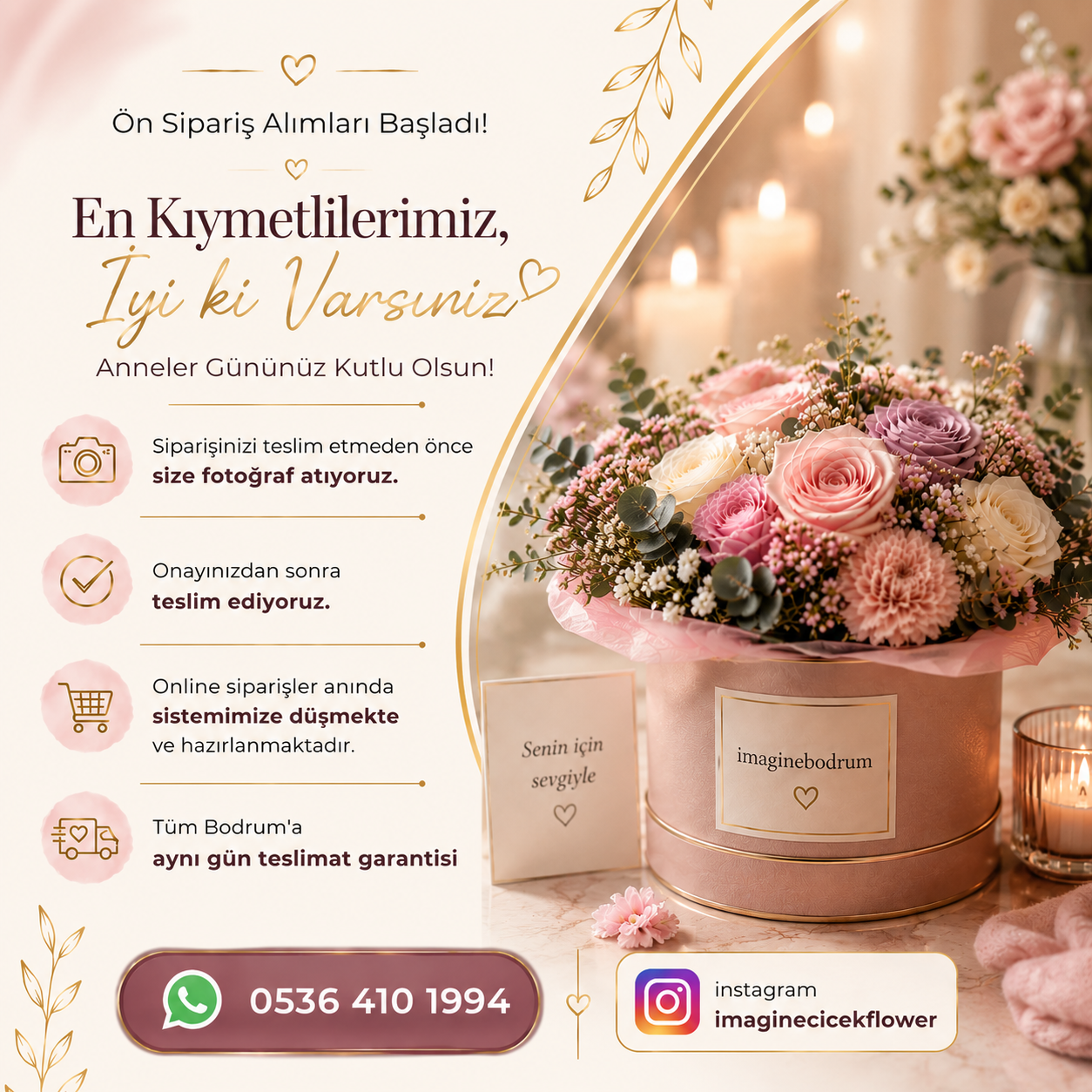 Bodrum çiçekçi - fotoğraflı teslimat imaginebodrum